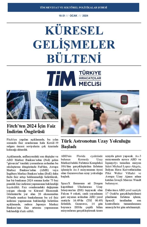 16-31 Ocak 2024 Bülteni 